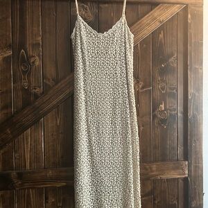 Oleg Cassini Lace Cocktail Dress in Neutral Beige